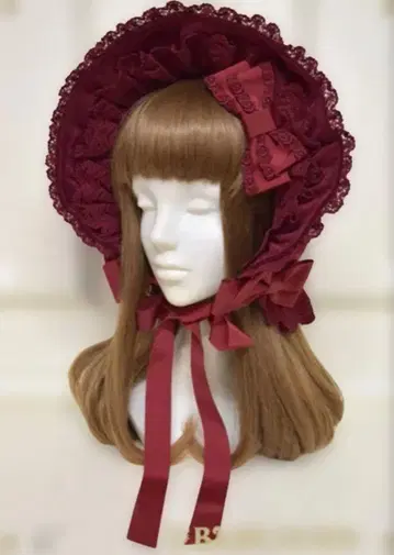 BABY 벨벳 토션 레이스 보닛