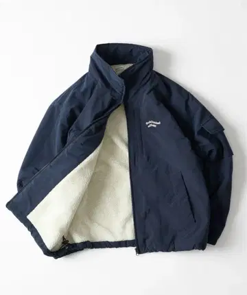 Adoon Plain 스탠드넥 보아 안감 충전솜 블루종 M 사이즈 네이비