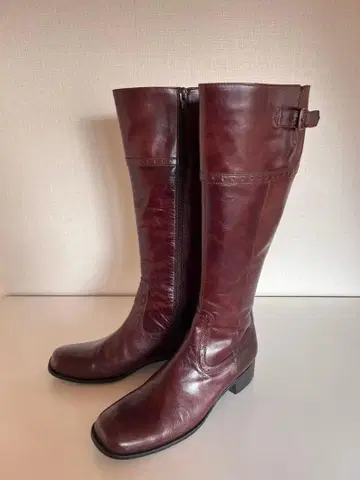 사바사바 cava cava 가죽 롱 부츠 23.5 버건디