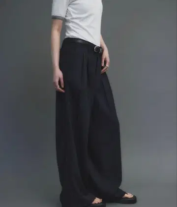 hanne 스카프 세트 턱 와이드 팬츠