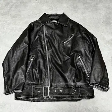 SeaRoomLynn Vintage wash 가죽 퀼팅 라이더스