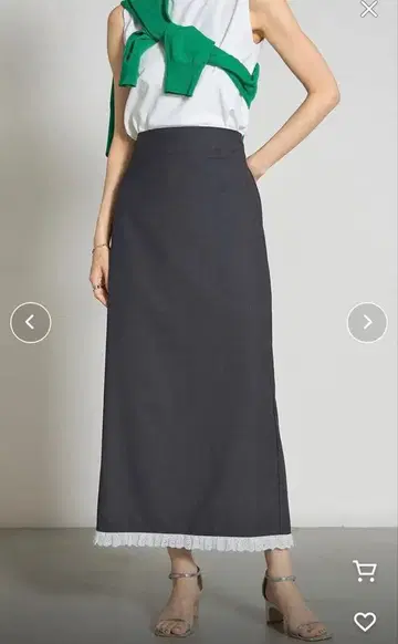 &. NOSTALGIA 코튼 레이스 헴 스커트