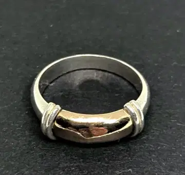 K10 골드 실버 반지