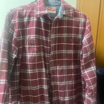 랭글러 플란넬 셔츠 구제 의류 와인 레드 체크 셔츠 아메카지