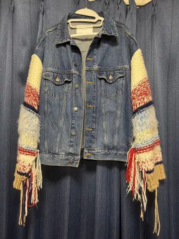 ZARA 자라 니트 프린지 데님 자켓 G 신키 유코