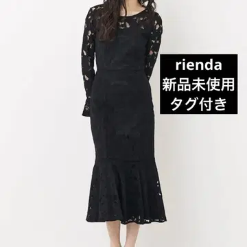 rienda 머메이드 원피스 레이스 결혼식 드레스 S