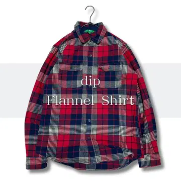 좋은 배색 dip 디 체크 플란넬 셔츠 S 레드 네이비