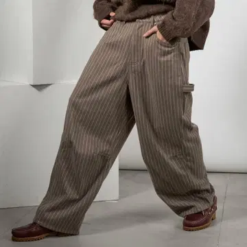 틸 스트라이프 페인터 팬츠 베이지 M