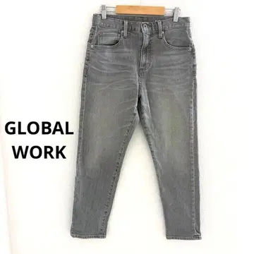 GLOBAL WORK 하이웨스트 스트레치 데님 라이트 그레이 M