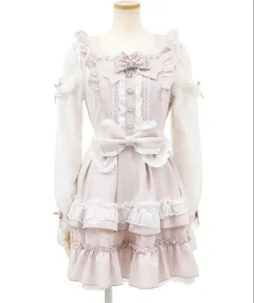 LIZLISA 티아라 리본 티어드 원피스 핑크