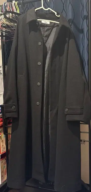 스텐 칼라 코트 오버 멜톤 코듀로이 스텐 칼라 Loose