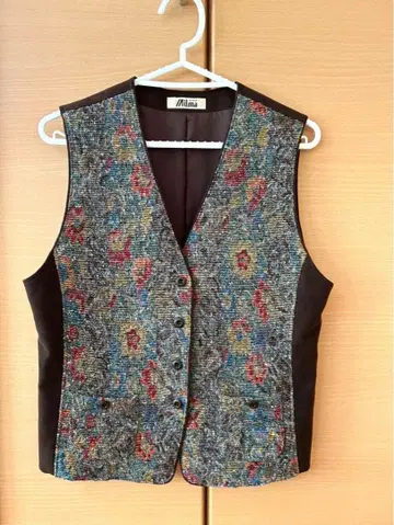 산미리아 쇼와 레트로 꽃무늬 베스트 빈티지 9호