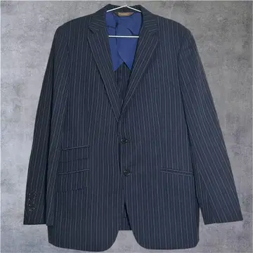 새상품급 Paul Stuart 테일러드 자켓 모헤어 스트라이프 네이비 L