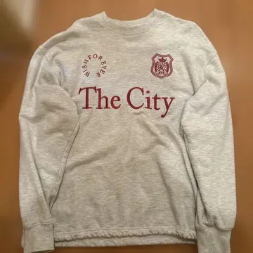 WISHFOREVER TheCity 밑단 드로우코드 게임 로고 맨투맨