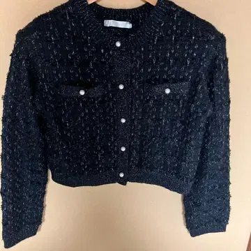 릴리안캐럿 트위드라메 가디건