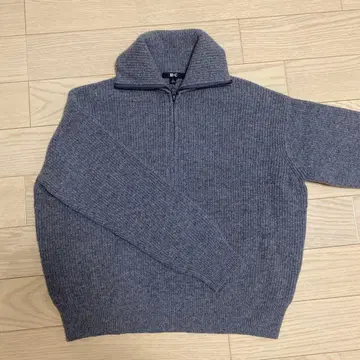 유니클로C 그레이 하이넥 스웨터 100% 울