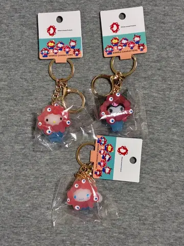 산리오 미야쿠미야쿠 키링 클리어 키티 시나몬 쿠로미 오사카 만박