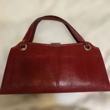 레트로 빨간색 가죽 (도마뱀) 핸드백