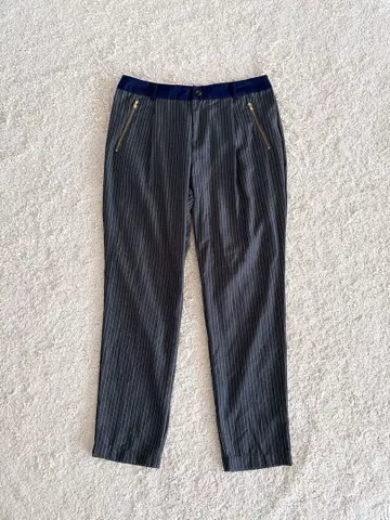 개럴개런트 스트라이프 턱 팬츠 레이온 허리 절개 고급 F