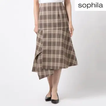 [ sophila ] 울 옥스 체크 스커트
