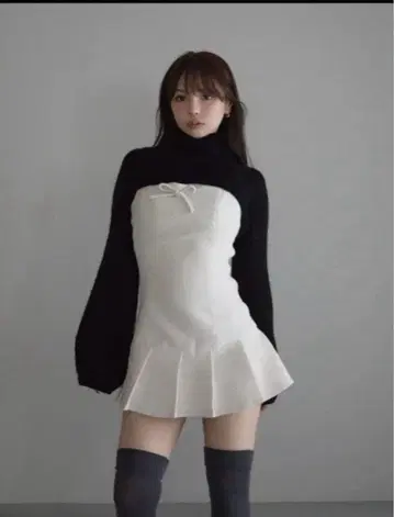 andmary Twiggy tweed mini dress white