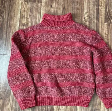 레어 디자인 푸들 울 니트 스웨터 보더 90s 빈티지