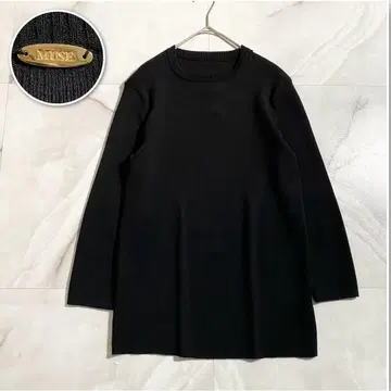 A18148 새상품급 muse journey 리브 크루넥 니트 블랙