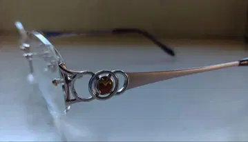 새상품 mila schon 안경 프레임 무테 하트 핑크 사바에 일본제