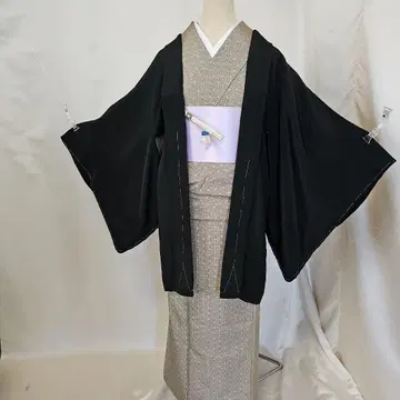 블랙 겉옷 꽃무늬 자수 장식 일문장 겉옷 끈