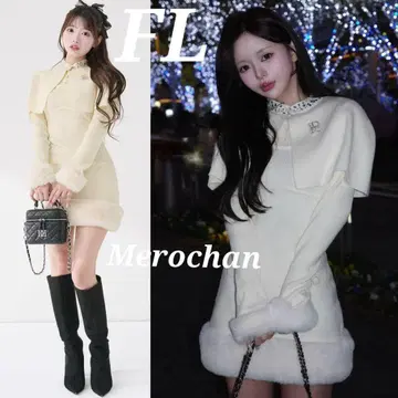 다리치 비쥬 케이프 니트 미니 원피스 [ FL ]