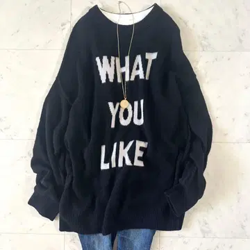 인기 완판템 프레임워크 인터샤 풀오버 로고 니트 블랙