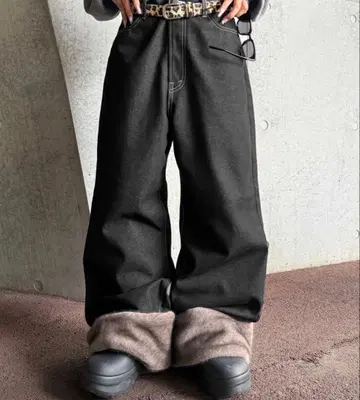 2way 인조 모피 데님