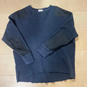 블루 서지 네이비 7부 소매 티셔츠