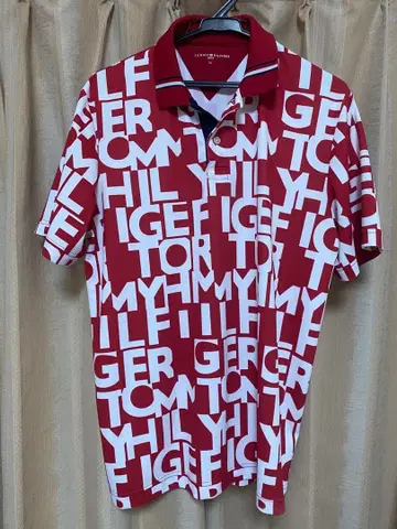 TOMMY HILFIGER 골프 셔츠 LL 레드