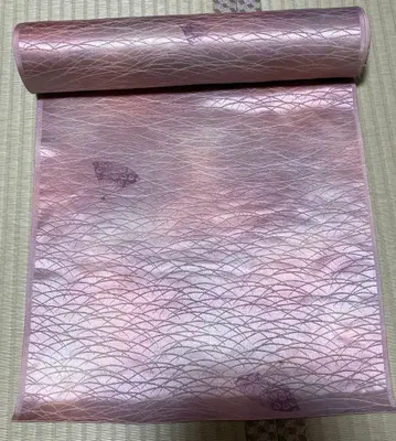 물결 무늬 핑크 그라데이션 순수 실크 기모노 옷감