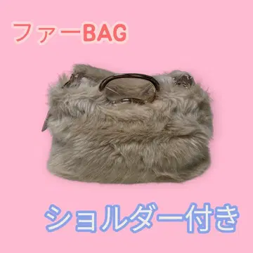 베이지 복슬복슬 퍼 숄더백