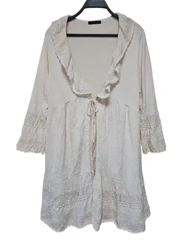 그린노트 프릴 가디건 아이보리 빅 사이즈 19호 5L