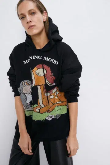 레어 자라 ZARA 디즈니 밤비 빅 실루엣 맨투맨 후드티