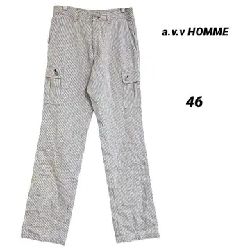 스트라이프 워크 팬츠 a.v.v HOMME 면 100% 46 L 상당
