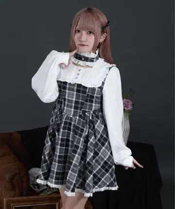 파루엘피 코르셋 체크 원피스