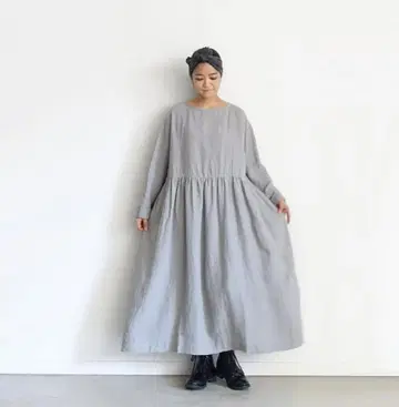 이치 앤티크스 동다키 천연 염색 린넨 원피스
