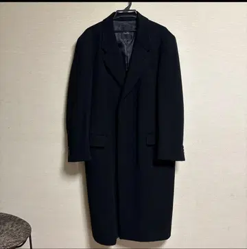 [새상품급] 남성용 롱 코트 블랙 울&캐시미어 카츠라 유미