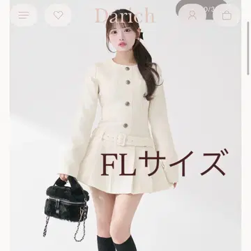 darich 박스 플리츠 트위드 미니 원피스