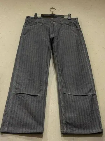 아이언 하트 더블니 헤링본 페인터 데님 팬츠 인디고