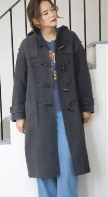 niko and - 리버서블 더플 코트 L 차콜