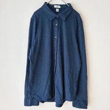 새상품급 L.L.Bean 엘엘빈 긴팔 셔츠 긴팔 네이비 도트 무늬 L