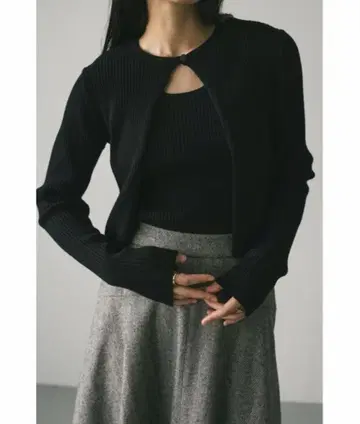 STYLEMIXER 프론트 오픈 앙상블 니트