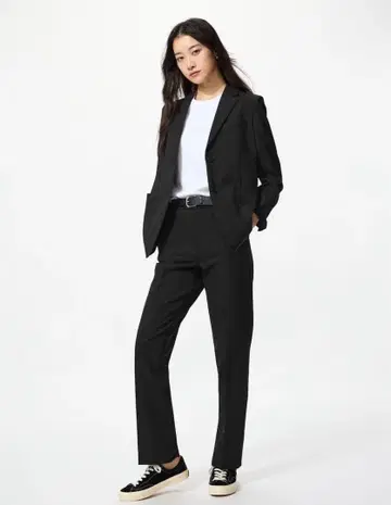 유니클로*미사용 새상품*택 포함 감동 슬림 팬츠/긴 길이 블랙 S