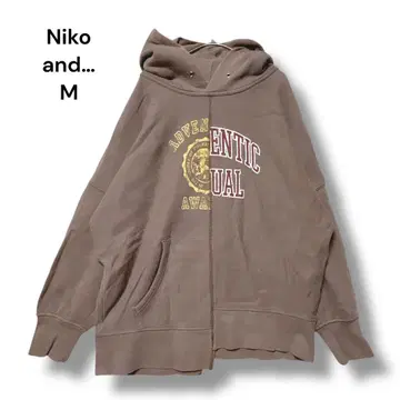 니코앤드 - 후드티 리메이크풍 도킹 M 브라운 속기모 긴팔