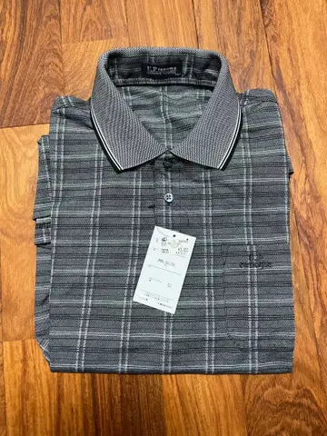 U.프레노마 체크 무늬 피케 셔츠 그레이 계열